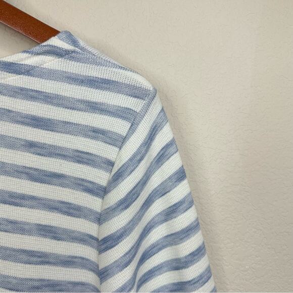 J.Jill Women’s  Size LP Striped Fringe Pullover Sweater  3/4 Sleeve Minimalist - Picture 8 of 14